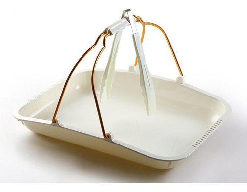 New Bandeja Cesta De Pan Rectangular Fácil Mango Y Clip.