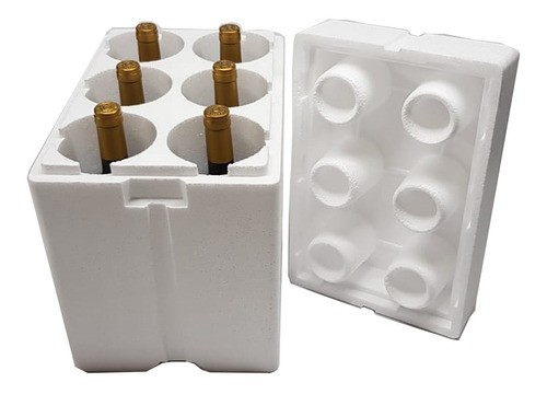 Caja Telgopor Conservadora Termica 6 Botellas Vino Protector