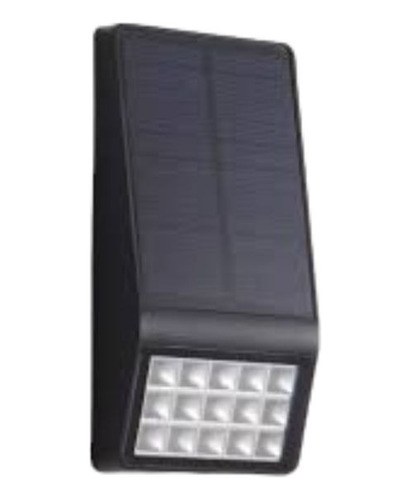 Aplique C/panel Solar Sensor Kasius 2w Autónoma Negro