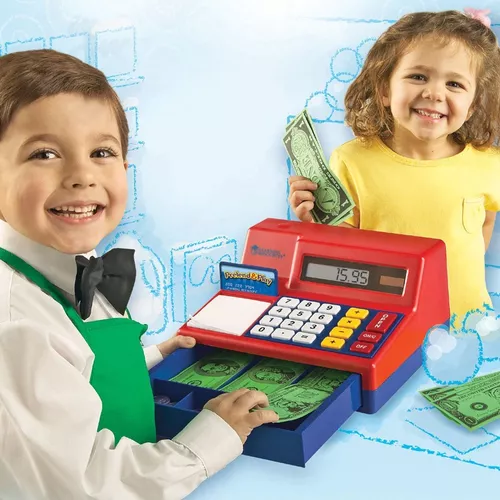  Learning Resources Pretend & Play Caja registradora de  enseñanza, -, Rojo/Azul : Juguetes y Juegos