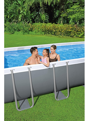 Juego De Piscina Familiar Rectangular Sobre El Suelo 4.57 X Gris Nombre Del Diseño