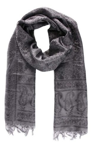 Echarpe Cachecol Xale Lenço Manta Pashmina Feminino Inverno Cor Cinza-escuro Desenho do tecido Liso Tamanho Único