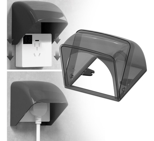 Protector De Enchufe De Pared Plegable Negro Claro