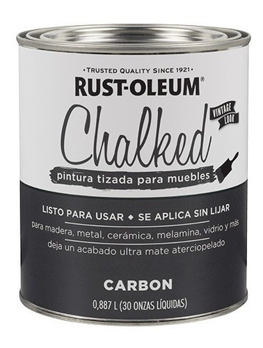 Pintura Chalked Tizada Rust Oleum Brochable Gris Carbon X 0.887 - Kromacolor