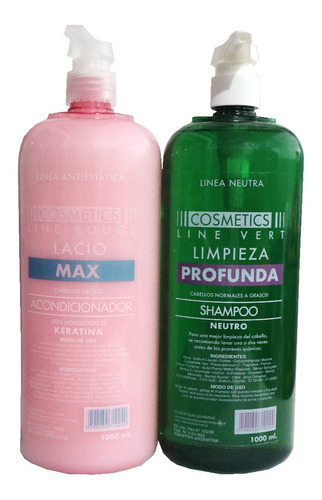 Shampoo Neutro + Acondicionador Lacio Cosmetics Line X 1 L.