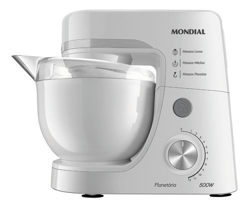 Batedeira Planetária Mondial Bp-03-w 500w Branco - 127v