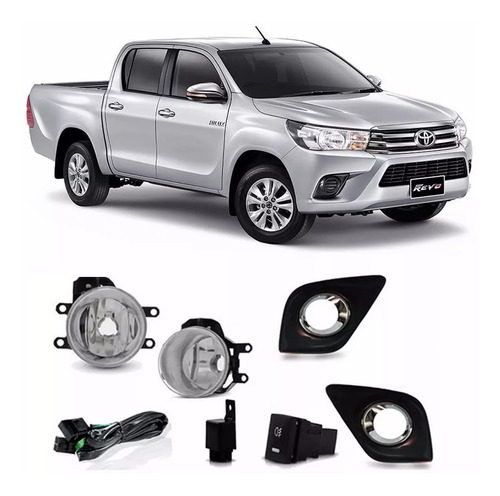 Imagem 2 de 5 de Kit Farol Milha Hilux 2019 Modelo Original + 2 Brindes