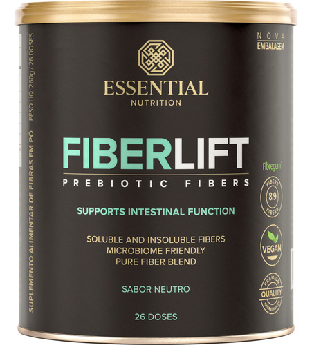 Fiberlift Essential - Prebiótico Com 5 Tipos De Fibras 260g 
