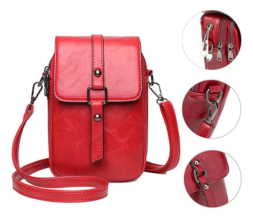 Bolso Bandolera De Piel A La Moda Para Mujer Small Phone Bag