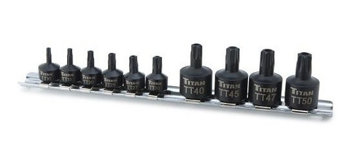 Set De Puntas De Vaso Torx De Seguridad Titan 10 Piezas