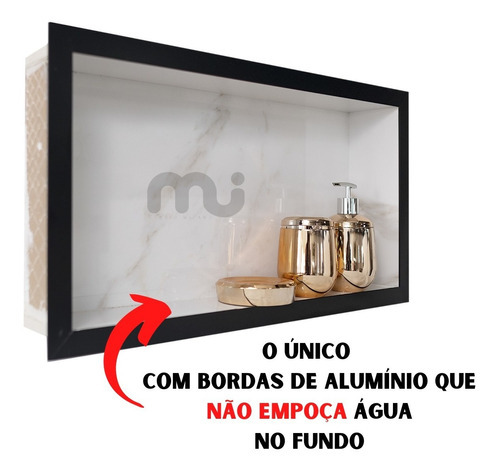 Soporte de baño con forma de nicho para baño con azulejos de porcelana, 60 x 30 x 7