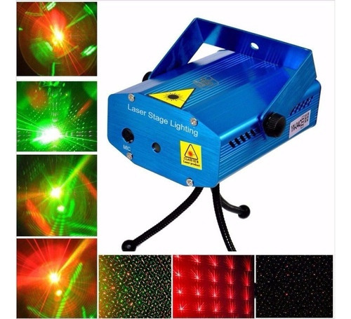 Proyector Laser Puntos Verde Rojo Navideño Audio Ritmico Mic