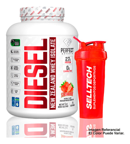 Proteína Diesel Whey Isolate Protein 5lb Fresa + Shaker