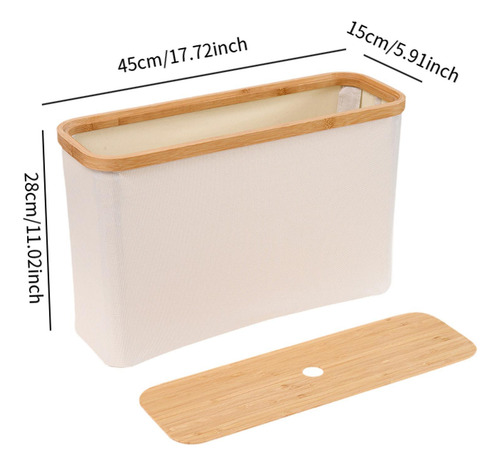 Accesorios De La Cesta Del Beige Con Tapa 45x15x28cm