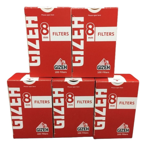 Pack 4: Filtro Gizeh 8mm Para Armar Cigar. X 5u. Alemania