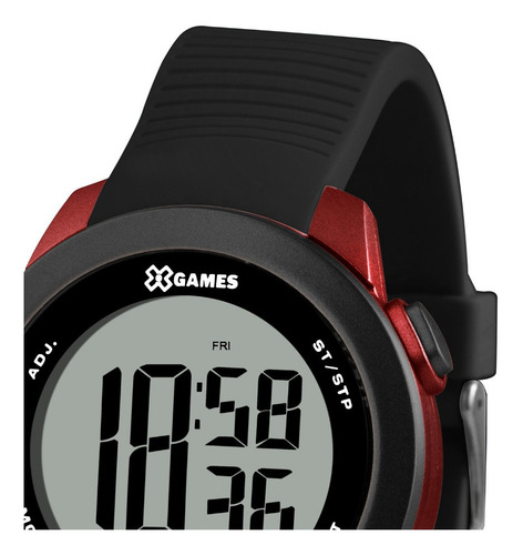 Relógio Masculino Digital Preto E Vermelho X-games Original