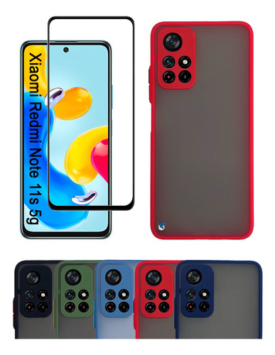 Funda Rígida Para Xiaomi Note 11s 5g + Vidrio Full **leer*