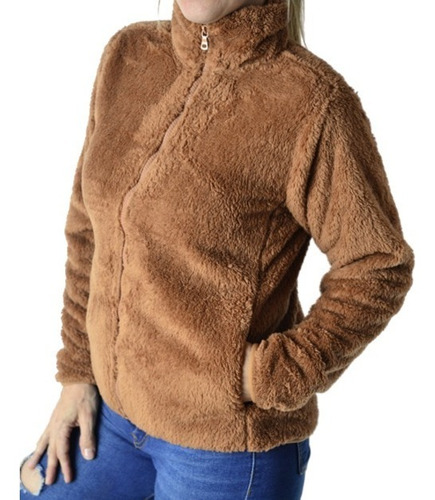 Imagen 6 de 10 de Campera Peluche Piel Corderito Mujer The Big Shop