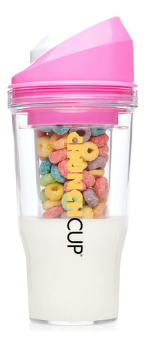 Crunch Cup Xl Vaso Portable Para Llevar Cereal Sin Cuchara Color Rosa