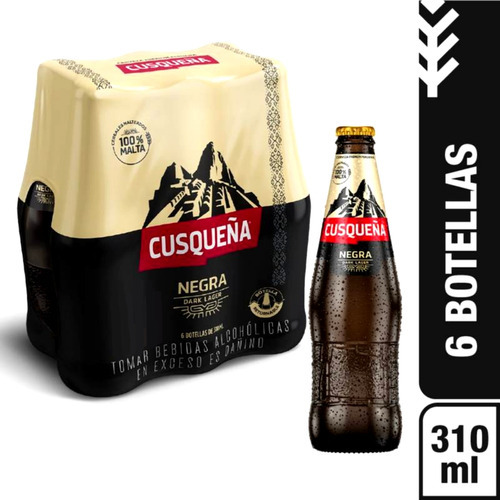 Cerveza Cusqueña Negra Six Pack X 310 ml