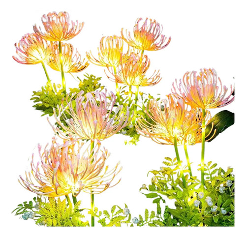 Para 2 Luces De Jardín, Césped, Luz Solar Con Flores Para