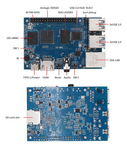 Placa De Desenvolvimento Banana Pi 16gb Emmc 8gb Ram Arduino