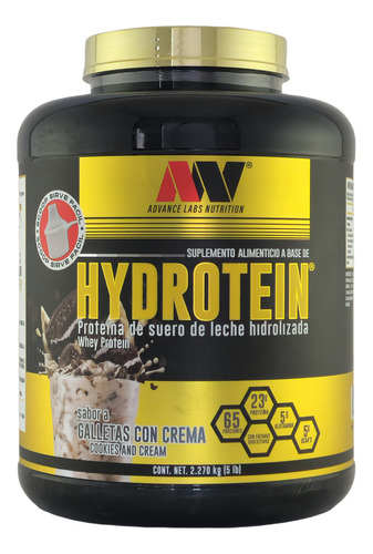 Proteína Hydrotein Cookies & Cream 5 Lbs Advance Nutrition
