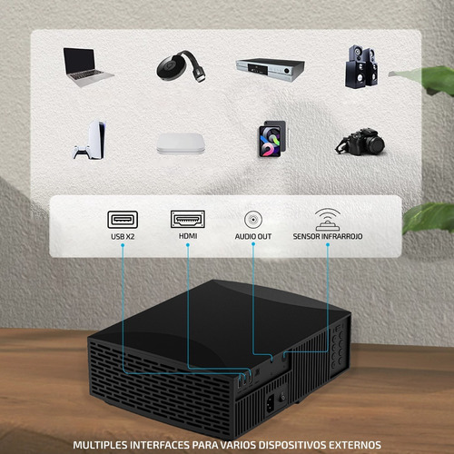 Imagen 3 de 9 de Proyector Portatil 8000 Lumenes Vivibright 1080p Led