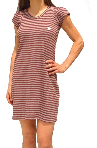 Vestido Corto De Manga Corta De Algod n Con Bordado Coraz n