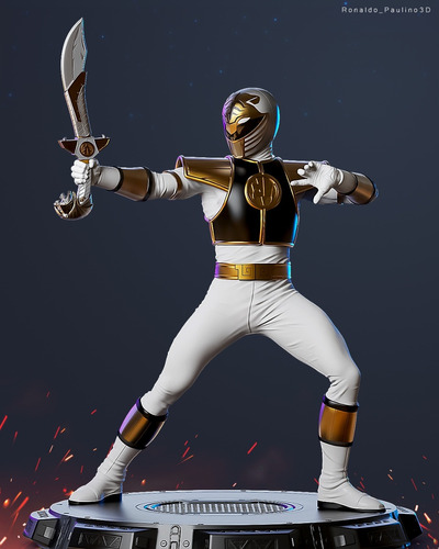 Power Ranger Branco 1/6 Colecionável Action Figure