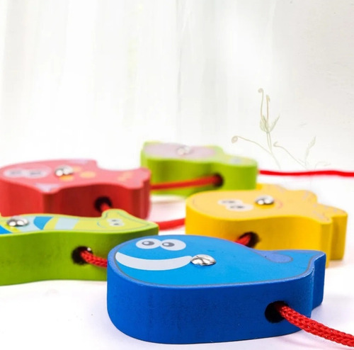 Imagen 3 de 6 de Juego Pesca Magnetica Madera Montessori Encajar Didáctico