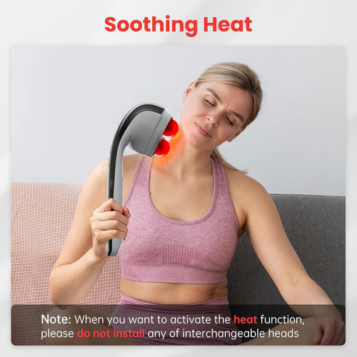 Snailax Masajeador De Espalda Inalámbrico De Mano Con Calor,