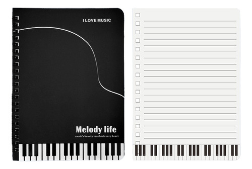 Cuaderno Con Piano De Cola A5, 20x14 Cm, Pack De 2