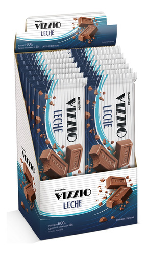 Chocolate Vizzio Leche X 50gr - Caja X 12 Un