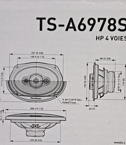 Combo Pioneer Estereo Mvh 235 Bt + Parlantes 6x9 Tsa 6978