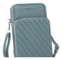 Comprar Cartera Bandolera De Mujer Cuero Pu Morral Trendy Acabado De Los Herrajes Níquel Color Azul Petróleo Correa De Hombro Azul Petróleo Diseño De La Tela Lisa