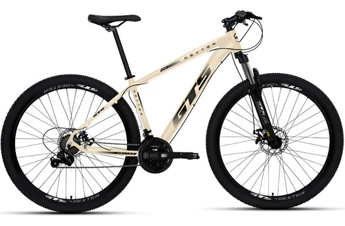 Bicicleta Aro 29 Gts Dexter 24 Marchas Freio A Disco Cor Bege Com Preto Tamanho Do Quadro 15
