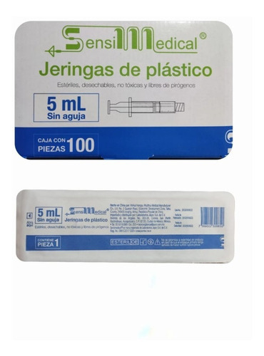 Jeringa Plastico 5ml  S/aguja Capacidad En Volumen 5 Ml