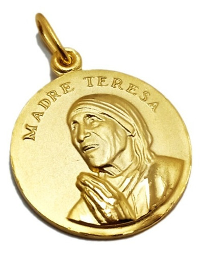 Madre Teresa De Calcuta - Plaqué Oro 21k - 22mm