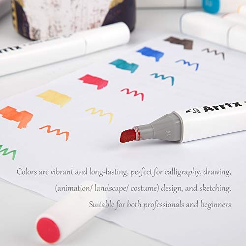 Arrtx Marcadores De Punta Doble Base 48 Colores De Alcohol,