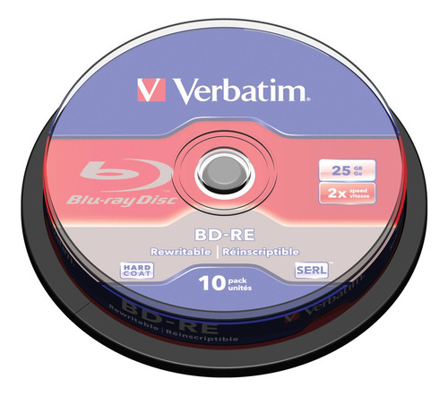 X Verbatim Bd-re 25gb 10pk Husillo 2x Disco Blu-ray Marca