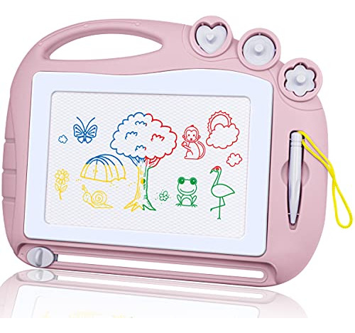 Tablero De Dibujo Magnetico Portatil Con Pluma Color Rosa
