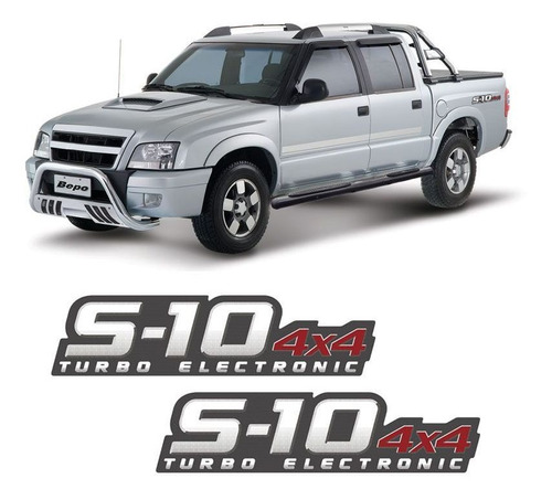 Par De Adesivos S10 2009/2011 Turbo Electronic 4x4 Vermelho