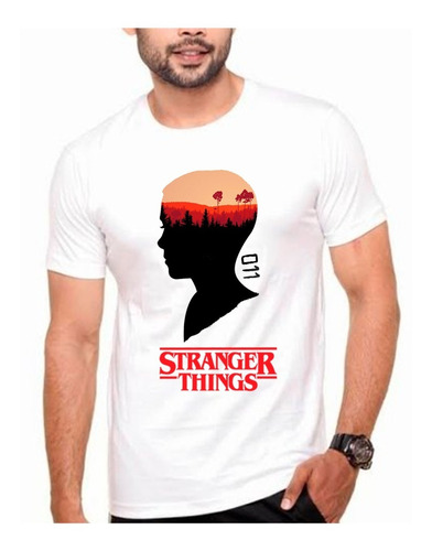 Polera Manga Corta Hombre Stranger Things Cabeza De Eleven 