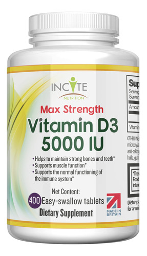 Vitamina D 5000 Iu - 400 Microtabletas Premium De Vitamina D