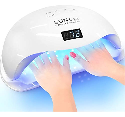 Secador De Uñas Profesional 72w Sol 5 Pro Uv Led Lámpara De 