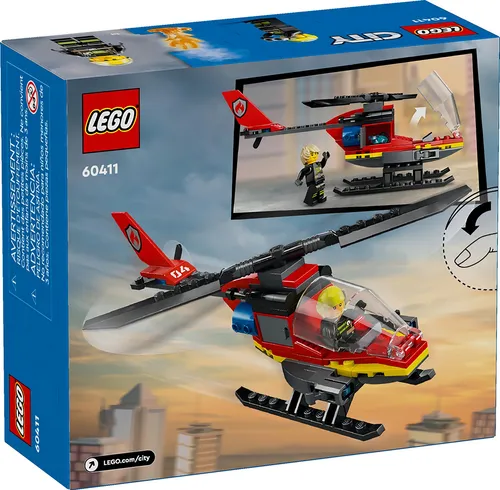 Lego City Helicóptero De Rescate De Bomberos 85 Pcs 60411
