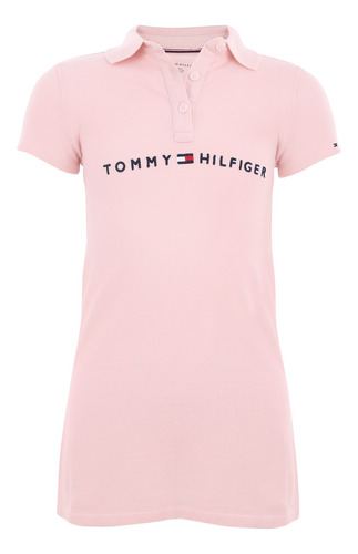 Vestido Tommy Corp Logo Dres Rosado Tommy Hilfiger Niñas 