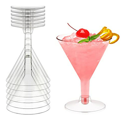 Exquisitas Copas De Martini De Plástico Transparente Como El