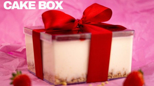 Kit Com 5 Caixas Cake Box Quadrada 1,5l Sobremesa  Bluestar 
